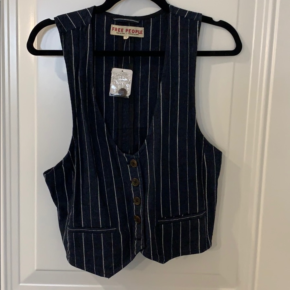 Free People, never worn, navy vest - Picture 2 of 4